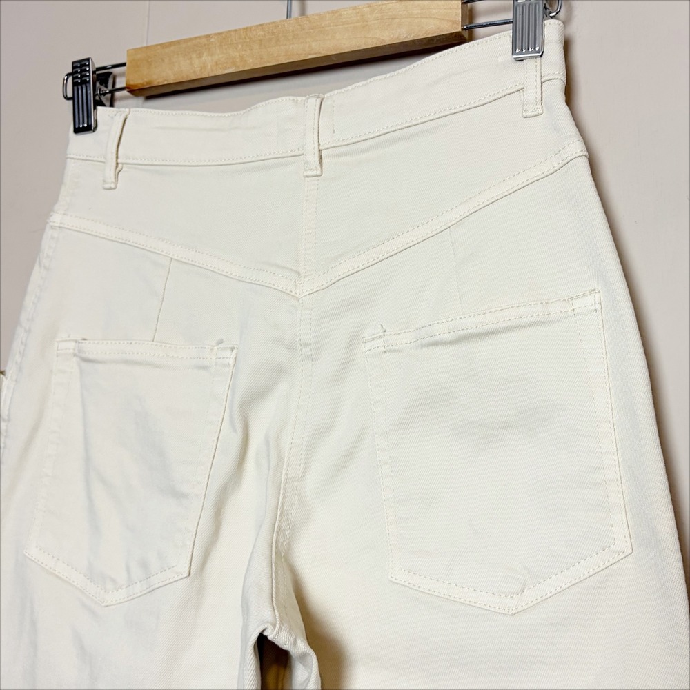 Wilfred Free Archer Pants 0 High Waisted Western Yoke Straight Leg Cream Ivory - Picture 5 of 9